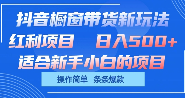 抖音橱窗带货新玩法，单日收益几张，操作简单，条条爆款-老K资源网