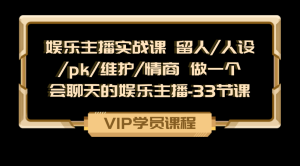 娱乐主播实战课 留人/人设/pk/维护/情商 做一个会聊天的娱乐主播-33节课-老K资源网
