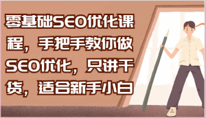 零基础SEO优化课程，手把手教你做SEO优化，只讲干货，适合新手小白-老K资源网