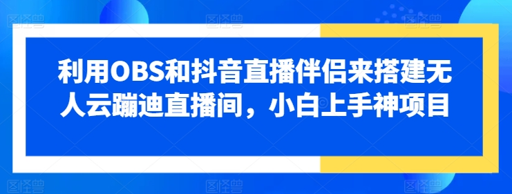 利用OBS和抖音直播伴侣来搭建无人云蹦迪直播间，小白上手神项目-老K资源网