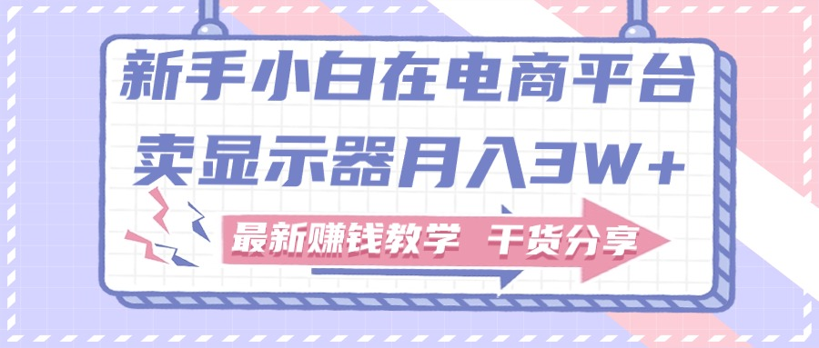 新手小白如何做到在电商平台卖显示器月入3W+，最新赚钱教学干货分享-老K资源网