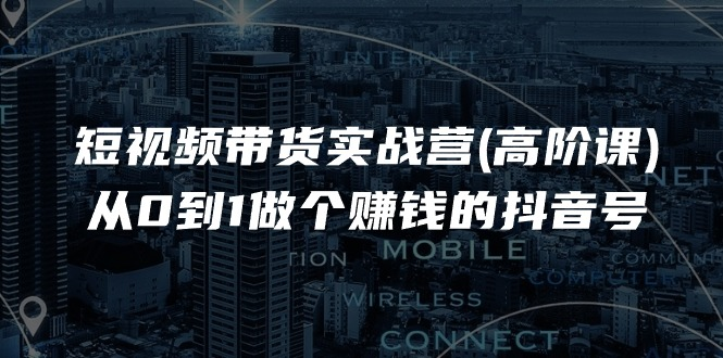 短视频带货实战营(高阶课)，从0到1做个赚钱的抖音号（17节课）-老K资源网