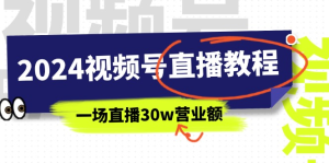 2024视频号直播教程：视频号如何赚钱详细教学，一场直播30w营业额（37节）-老K资源网