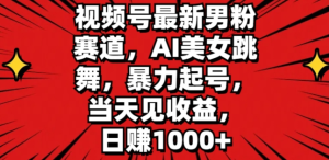 视频号最新男粉赛道，AI美女跳舞，暴力起号，当天见收益，日赚1K-老K资源网