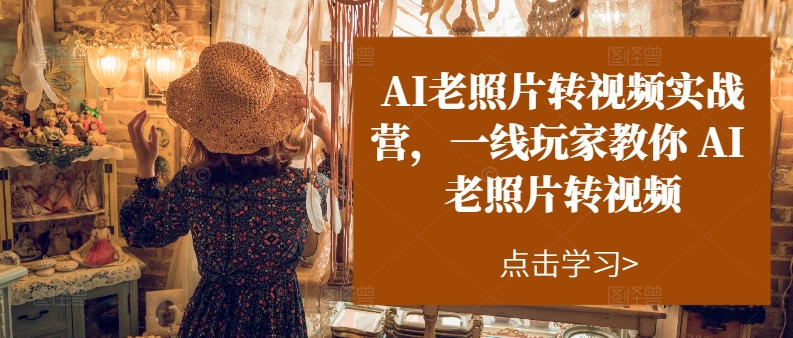 AI老照片转视频实操训练营，一线玩家教你AI老照片转视频-老K资源网