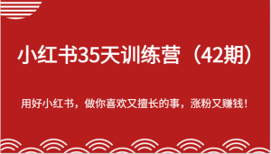 小红书35天训练营(42期)-用好小红书,做你喜欢又擅长的事,涨粉又赚钱!-老K资源网