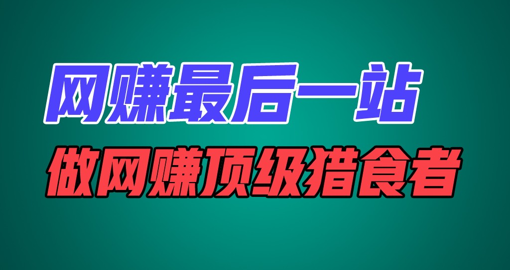 网赚最后一站，卖项目，做网赚顶级猎食者-老K资源网
