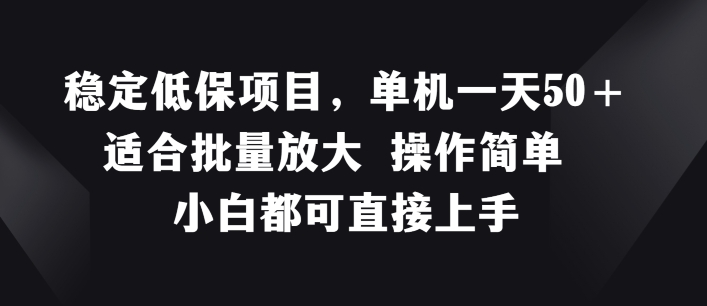 稳定低保项目，单机一天50+适合批量放大 操作简单 小白都可直接上手-老K资源网