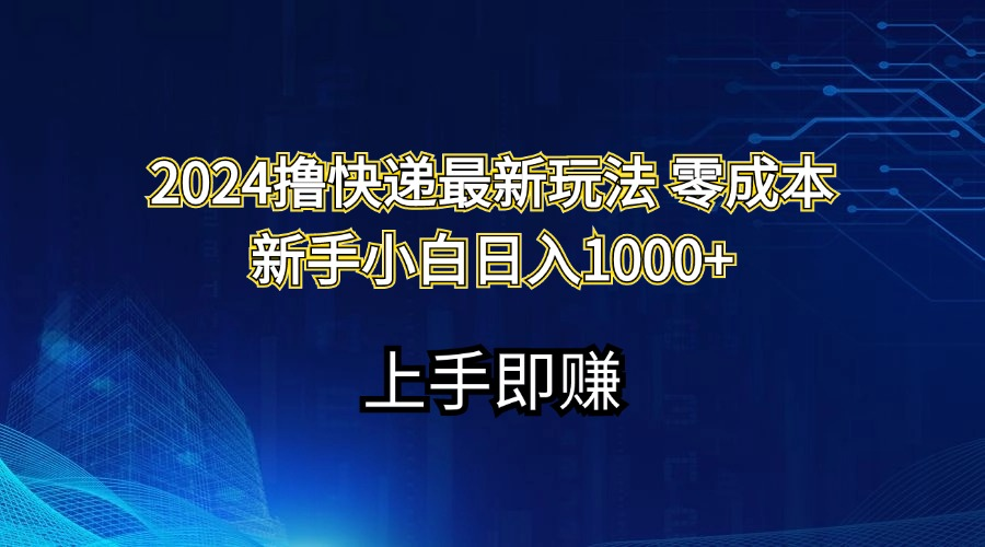 2024撸快递最新玩法零成本新手小白日入1000+-老K资源网