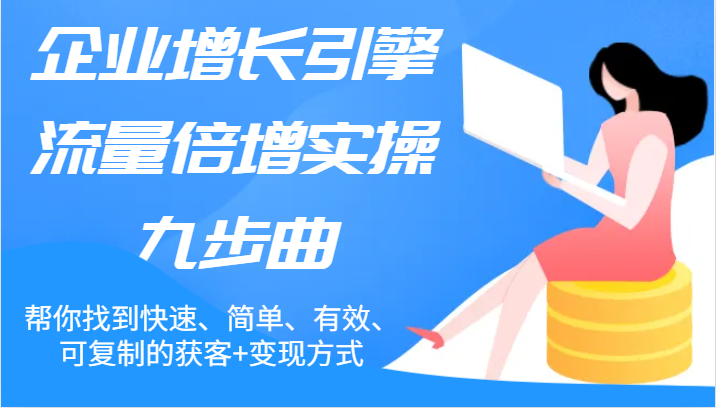 企业增长引擎流量倍增实操九步曲，帮你找到快速、简单、有效、可复制的获客+变现方式-老K资源网