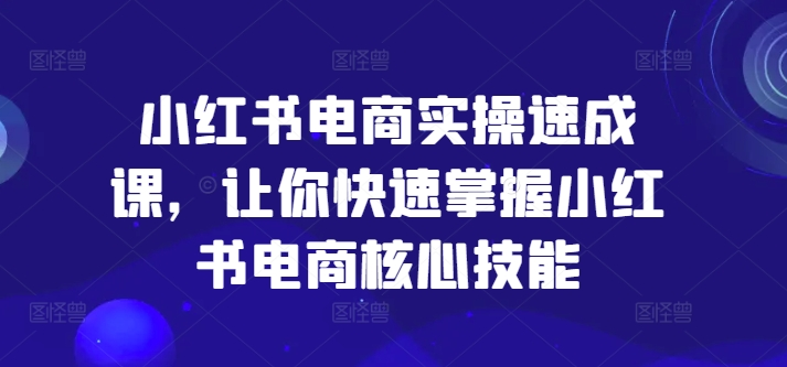 小红书电商实操速成课，让你快速掌握小红书电商核心技能-老K资源网