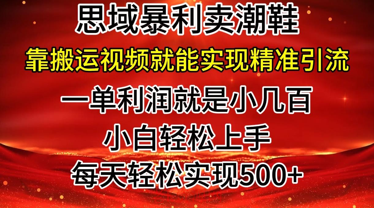 私域卖潮鞋暴利玩法，小白轻松上手，日赚几张，轻轻松松，仅靠搬运视频就能精准引流-老K资源网