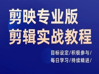 剪映专业版剪辑实战教程，目标设定/积极参与/每日学习/持续精进-老K资源网