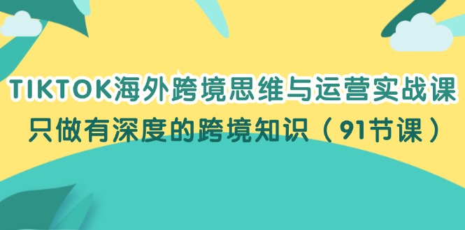 TIKTOK海外跨境思维与运营实战课，只做有深度的跨境知识（91节课）-老K资源网