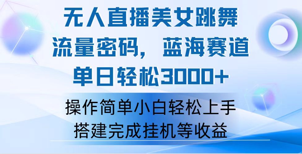 快手无人直播美女跳舞，轻松日入3000+，流量密码，蓝海赛道，上手简单…-老K资源网