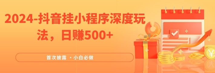 2024全网首次披露，抖音挂小程序深度玩法，日赚500+，简单、稳定，带渠道收入，小白必做-老K资源网
