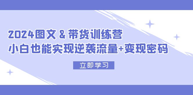 2024 图文+带货训练营，小白也能实现逆袭流量+变现密码-老K资源网