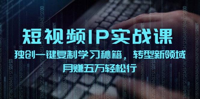 短视频IP实战课，独创一键复制学习秘籍，转战新领域，月赚五万轻松行-老K资源网