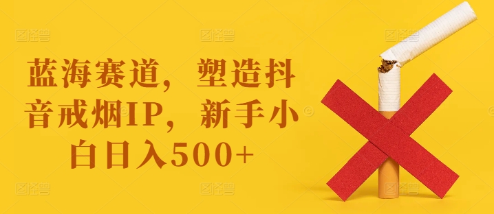 蓝海赛道，塑造抖音戒烟IP，新手小白日入500+-老K资源网