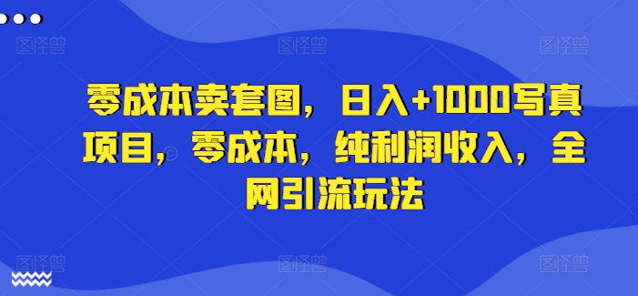 零成本卖套图，日入+1000写真项目，零成本，纯利润收入，全网引流玩法-老K资源网