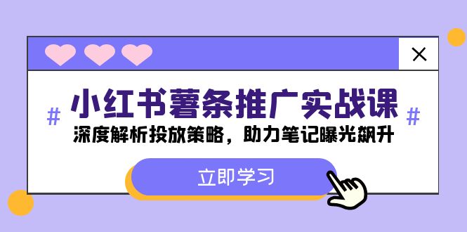 小红书-薯条推广实战课：深度解析投放策略，助力笔记曝光飙升-老K资源网