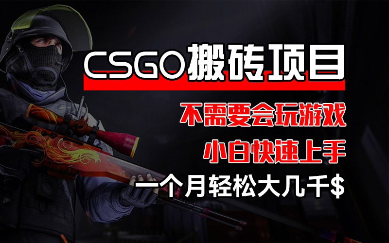 CSGO 装备搬砖项目，操作简单，不需要会玩游戏，小白也能快速上手，一…-老K资源网