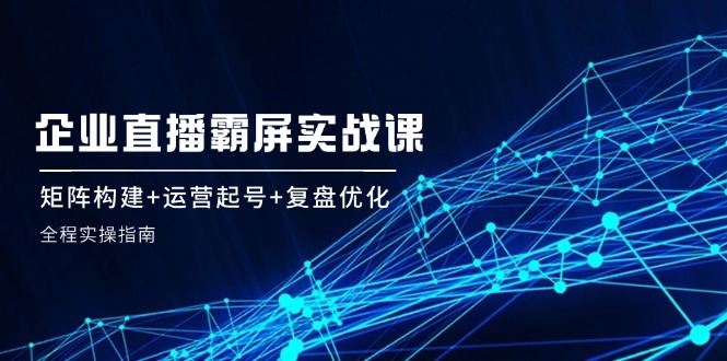 企 业 直 播 霸 屏实战课：矩阵构建+运营起号+复盘优化，全程实操指南-老K资源网