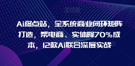 Ai终点站，全系统商业闭环矩阵打造，帮电商、实体降70%成本，12款Ai联合深度实战【0906更新】-老K资源网