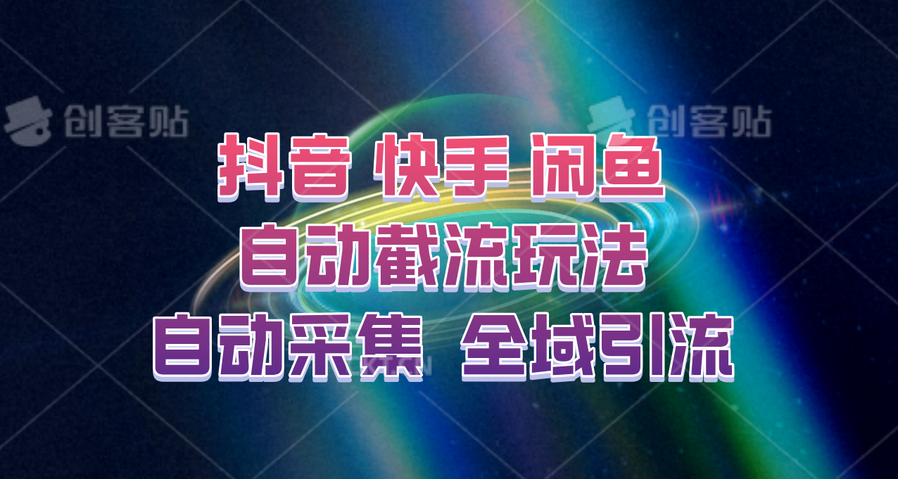 快手、抖音、闲鱼自动截流玩法，利用一个软件自动采集、评论、点赞、私信，全域引流-老K资源网