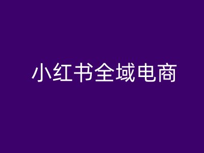 小红书全域电商，小红书电商教程-老K资源网