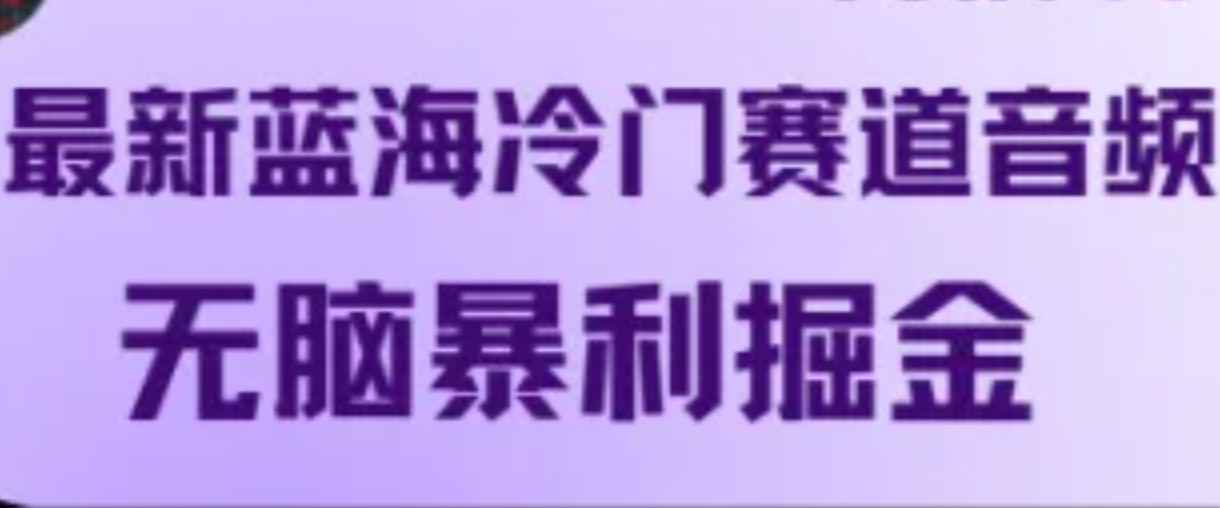 最新蓝海冷门赛道音频，无脑暴利掘金-老K资源网