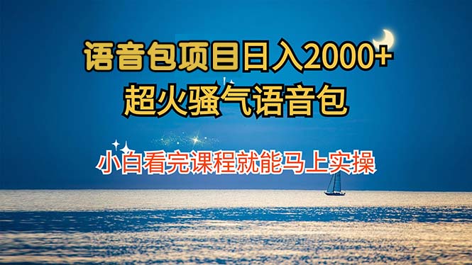 语音包项目 日入2000+ 超火骚气语音包小白看完课程就能马上实操-老K资源网