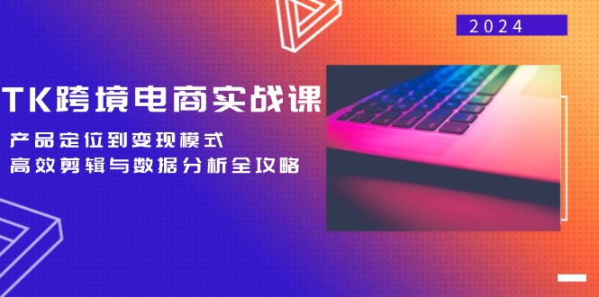TK跨境电商实战课：产品定位到变现模式，高效剪辑与数据分析全攻略-老K资源网