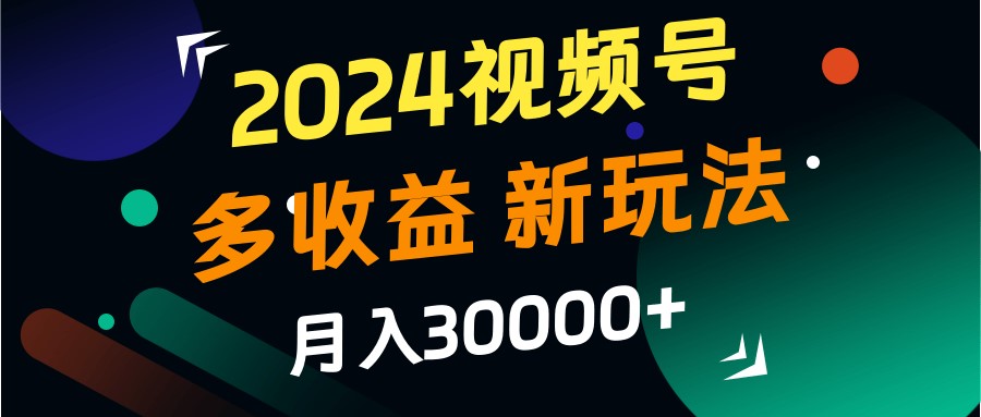 2024视频号多收益的新玩法，月入3w+，新手小白都能简单上手！-老K资源网