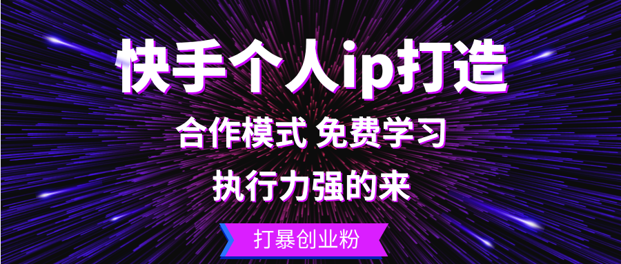 快手个人ip打造：执行力强的来 打暴创业粉-老K资源网
