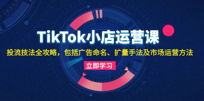 TikTok小店运营课：投流技法全攻略，包括广告命名 扩量手法及市场运营方法-老K资源网