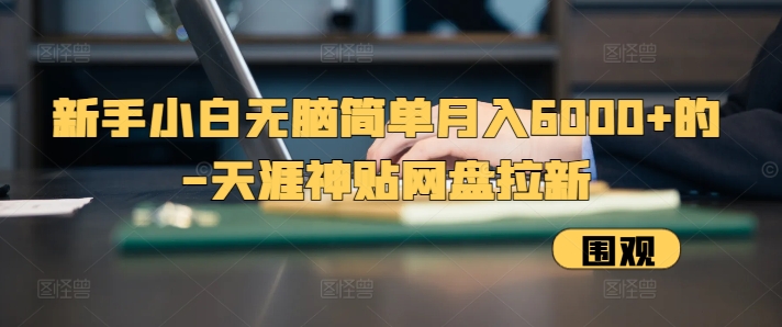 新手小白无脑简单月入6000+的-天涯神贴网盘拉新-老K资源网