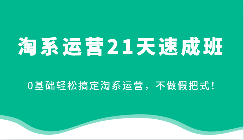 淘系运营21天速成班，0基础轻松搞定淘系运营，不做假把式！-老K资源网
