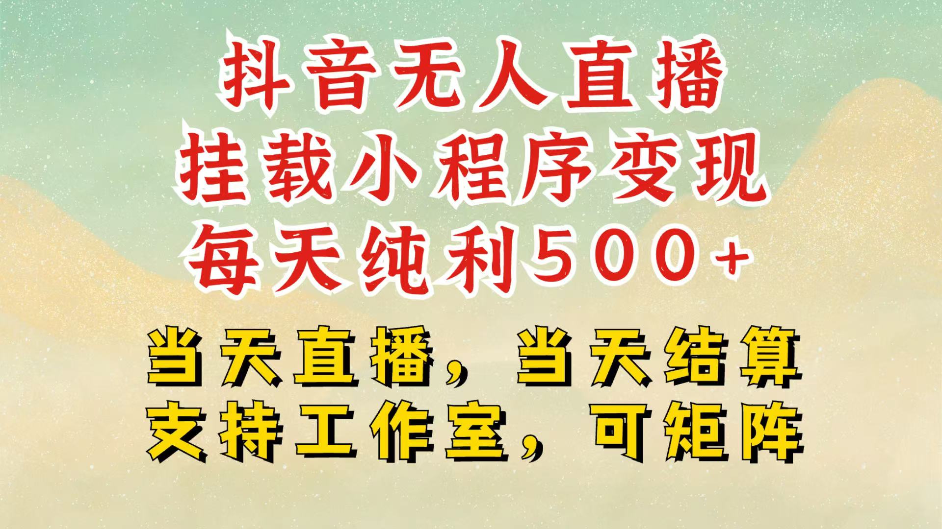抖音无人挂机项目，轻松日入500+,挂载小程序玩法，不违规不封号，有号的一定挂起来-老K资源网