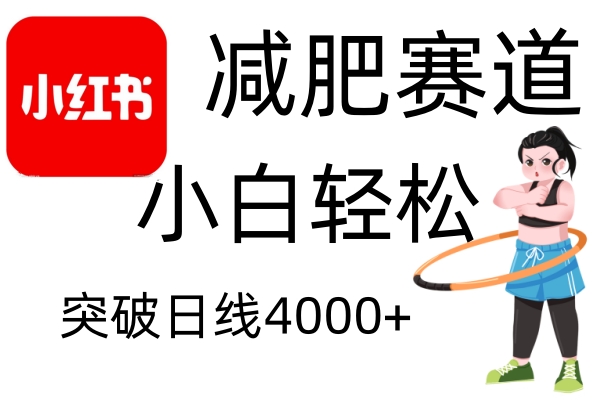 小红书减肥赛道，简单零成本，无需剪辑，不用动脑，小白轻松日利润4000+-老K资源网