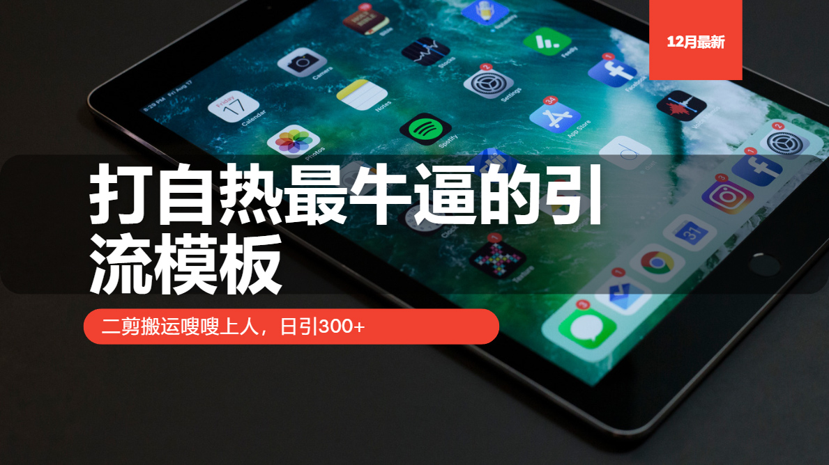 打自热最牛逼的引流模板，二剪搬运嗖嗖上人，日引300+-老K资源网