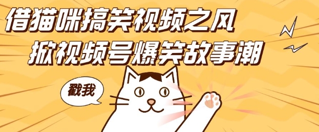 借猫咪搞笑视频之风，掀视频号爆笑故事潮，轻松日入四位数，无门槛快速入门!-老K资源网