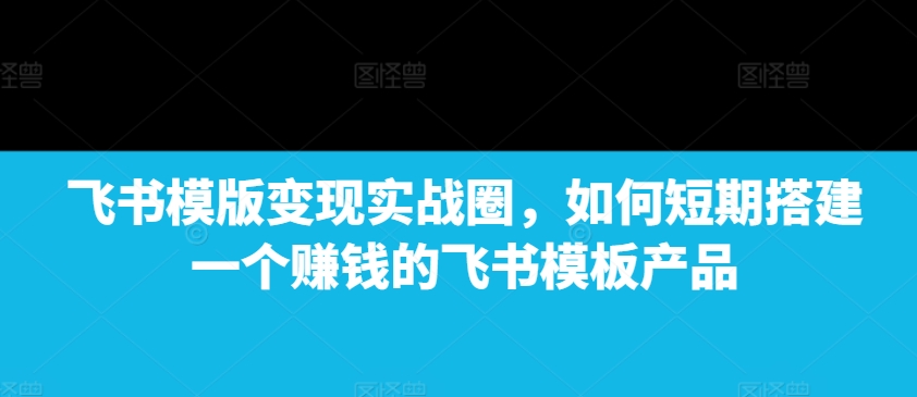 飞书模版变现实战圈，如何短期搭建一个赚钱的飞书模板产品-老K资源网
