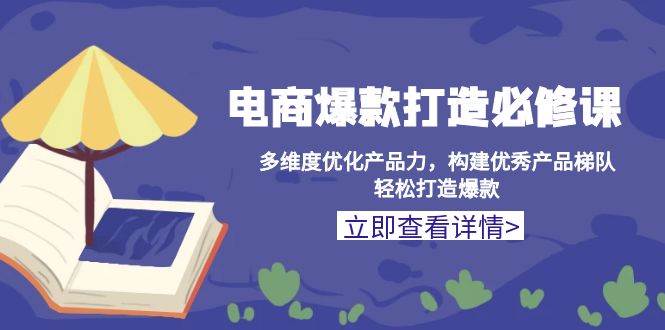 电商爆款打造必修课：多维度优化产品力，构建优秀产品梯队，轻松打造爆款-老K资源网