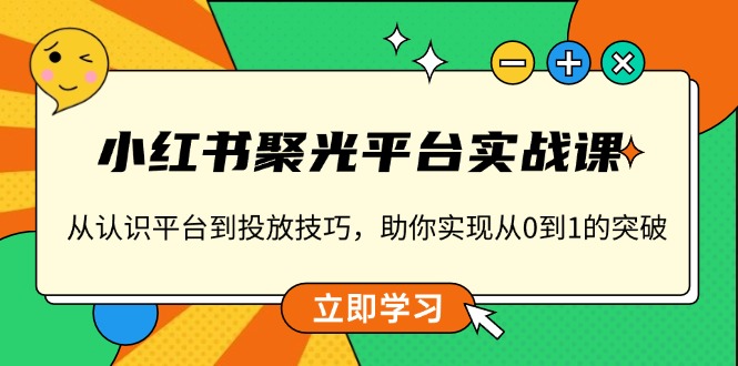 小红书 聚光平台实战课，从认识平台到投放技巧，助你实现从0到1的突破-老K资源网