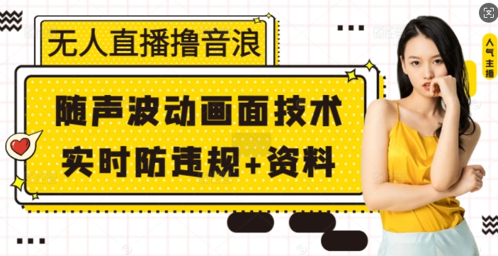 无人直播撸音浪+随声波动画面技术+实时防违规+资料-老K资源网