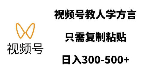 视频号教人学方言，只需复制粘贴，日入多张-老K资源网