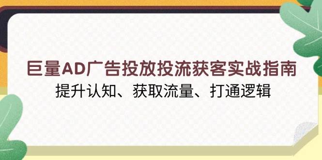 巨量AD广告投放投流获客实战指南，提升认知、获取流量、打通逻辑-老K资源网