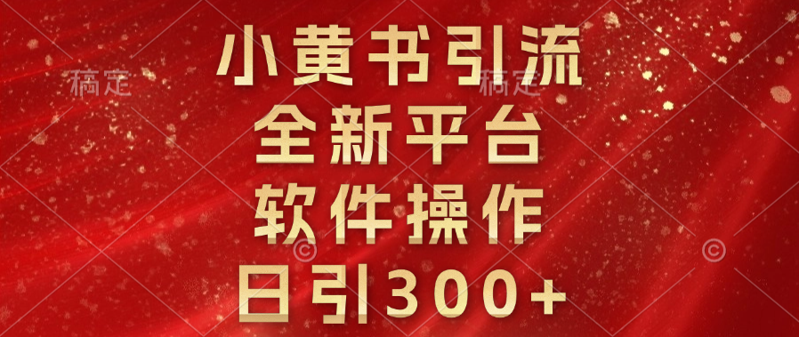 小黄书引流，全新平台，软件操作，日引300+-老K资源网