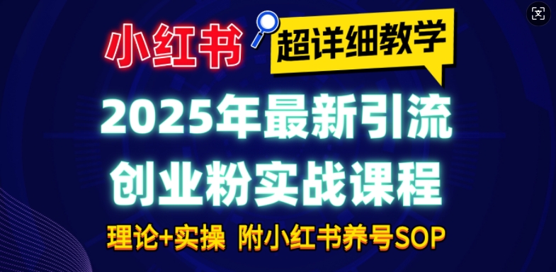 2025年最新小红书引流创业粉实战课程【超详细教学】小白轻松上手，月入1W+，附小红书养号SOP-老K资源网